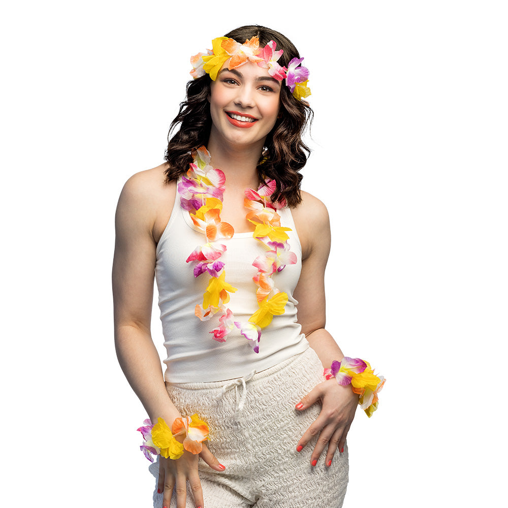 Collier de Fleurs Hawaïen Multicolore - Guirlande Tropicale