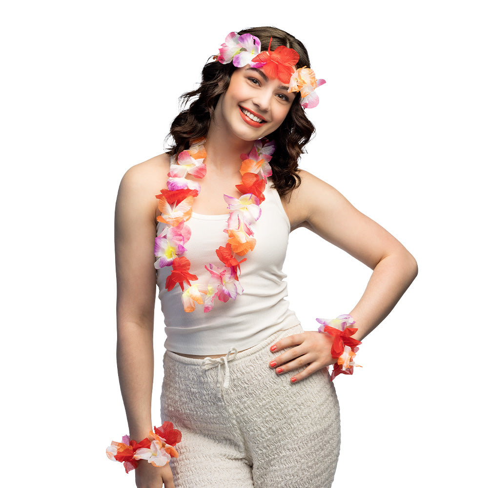 Collier de Fleurs Hawaïen Multicolore - Guirlande Tropicale