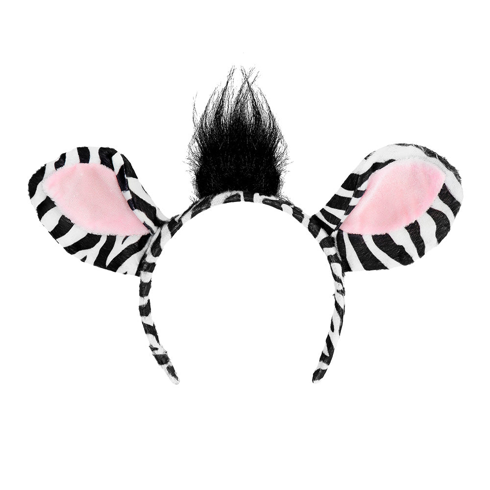 Accessoire de Déguisement Zèbre avec Oreilles, Queue et Serre-tête