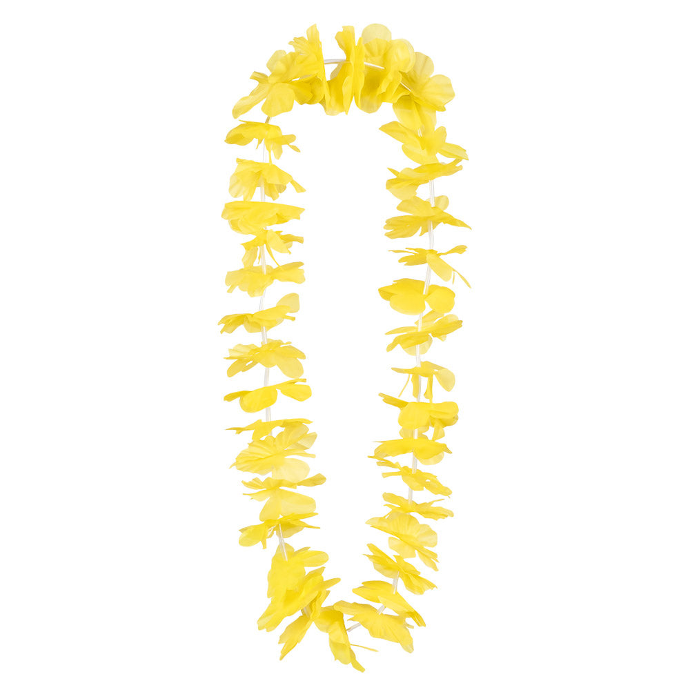 Collier Hawaïen Fleurs Jaunes - Accessoire Tropical Adulte
