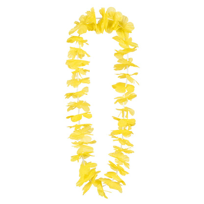 Collier Hawaïen Fleurs Jaunes - Accessoire Tropical Adulte