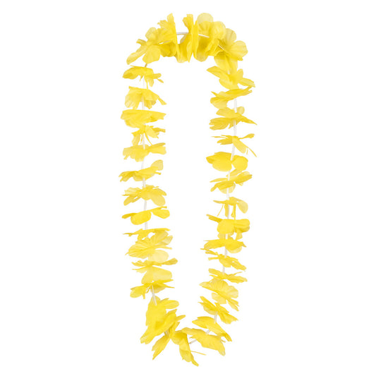 Collier Hawaïen Fleurs Jaunes - Accessoire Tropical Adulte