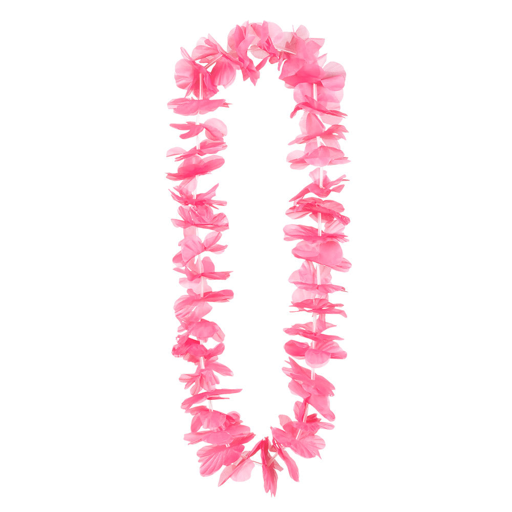 Collier Hawaïen Fleurs Rose Vif - Accessoire Fête Tropical