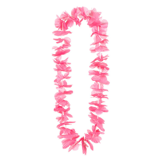 Collier Hawaïen Fleurs Rose Vif - Accessoire Fête Tropical