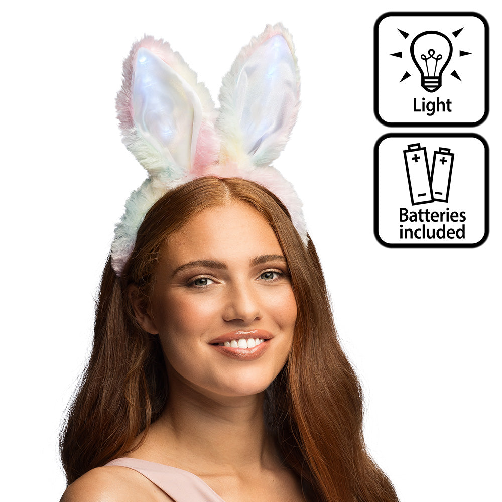Serre-tête Lapin Lumineux Arc-en-Ciel avec Batteries