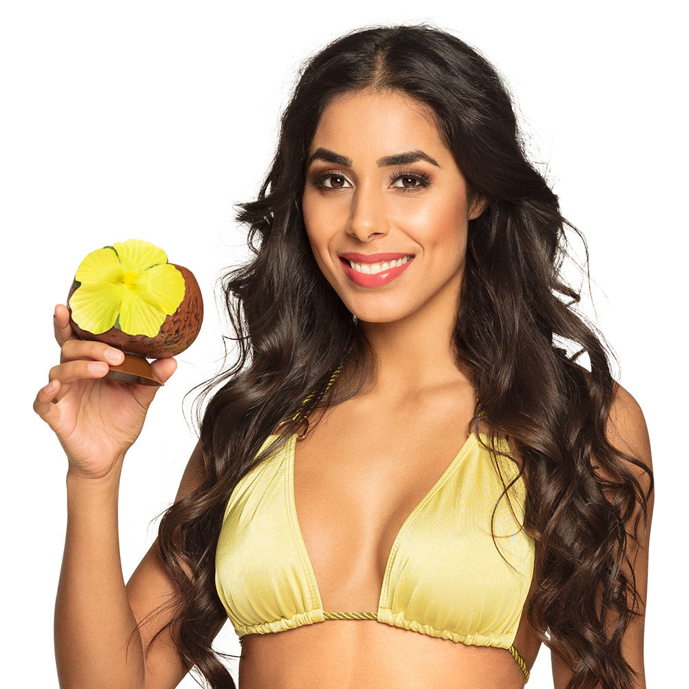 Fleur Hawaïenne en Mousse - Accessoire Fête Tropical Bleu/Jaune