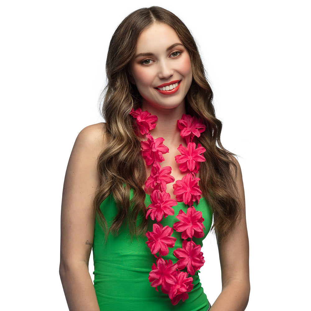 Collier Hawaïen Fleurs Tropicales - 6 Coloris au Choix