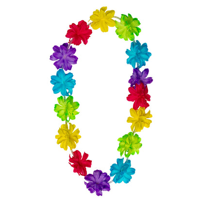 Collier de fleurs tropical hawaïen multicolore - Accessoire de fête
