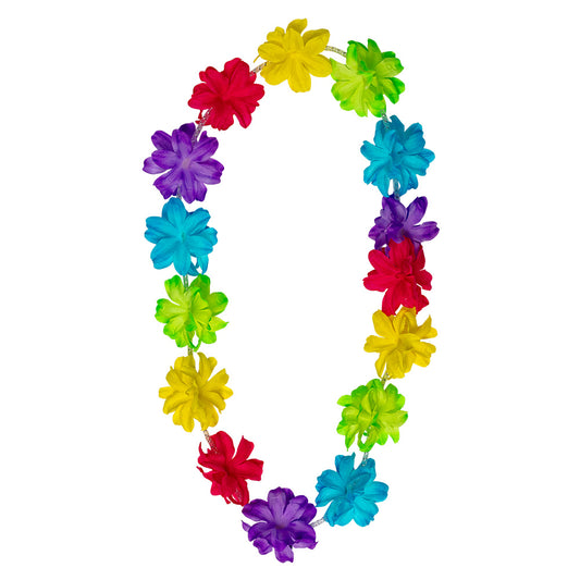 Collier de fleurs tropical hawaïen multicolore - Accessoire de fête