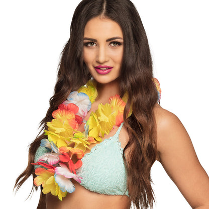 Collier Hawaïen Fleurs Tropicales Colorées - Accessoire Fête