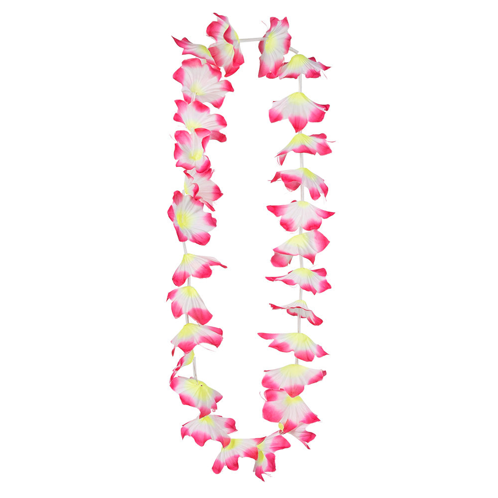 Collier de fleurs hawaïen UV Blacklight - 4 couleurs fluo
