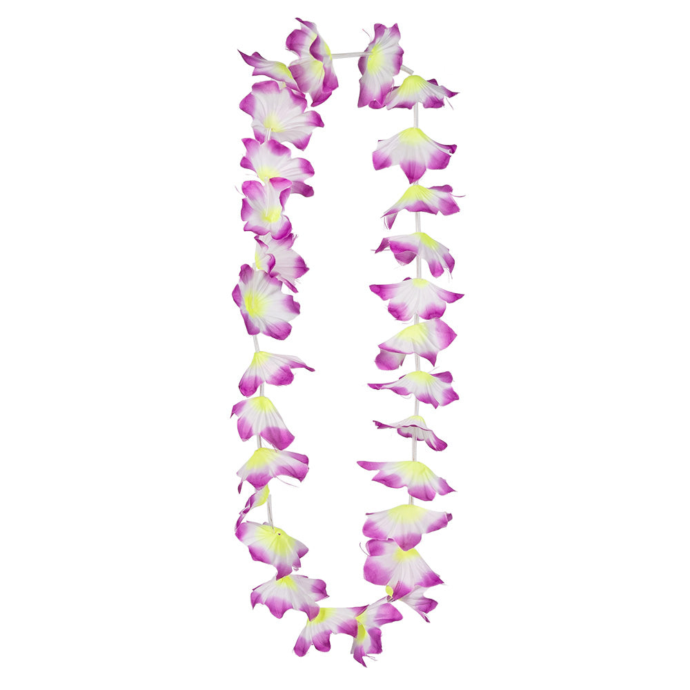 Collier Fleurs Hawaïennes UV Blacklight - 4 Pièces