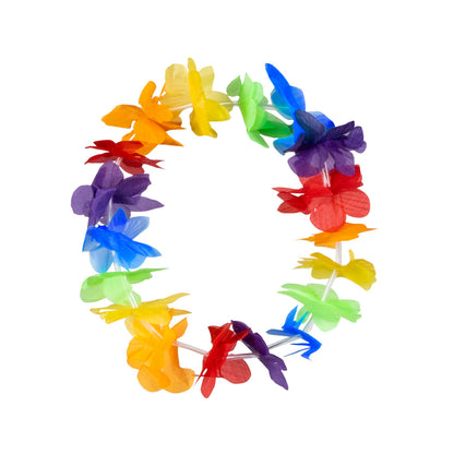 Ensemble Hawaï Fleurs Colorées - Couronne + Colliers + Bracelets