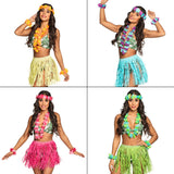 Costume Hawaïen Complet avec Jupe Paille et Accessoires Fleuris