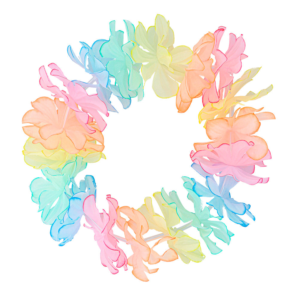 Guirlande Fleurs Hawaïennes Multicolores - Collier Lei Tropical