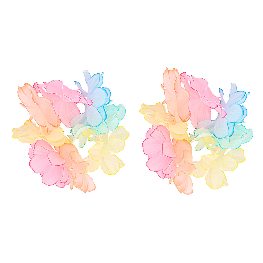 Guirlande Fleurs Hawaïennes Multicolores - Collier Lei Tropical