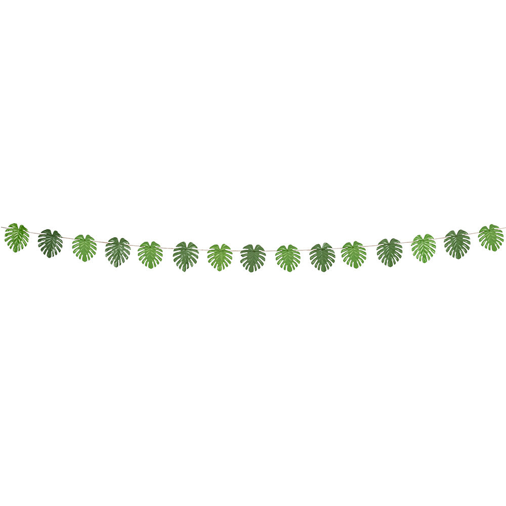 Guirlande Feuilles Monstera Verte - 3,6 m de Décoration Tropical