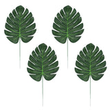 Feuilles Monstera Artificielles - Lot de 4 Tiges Décoratives Vertes