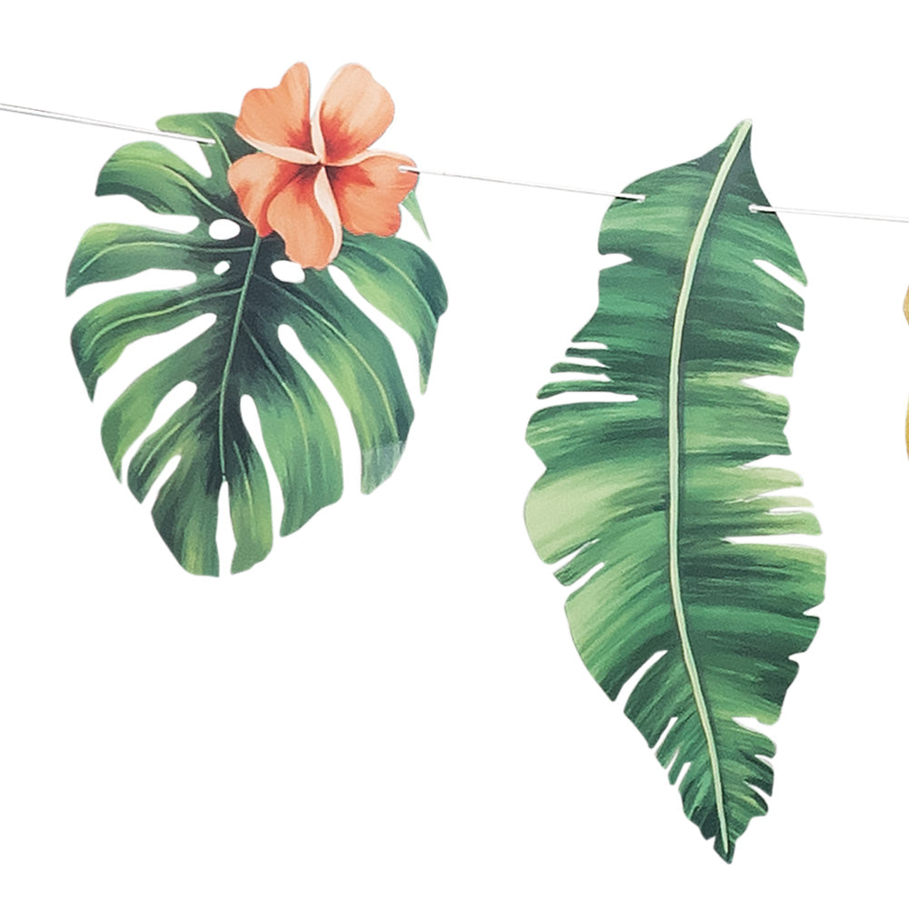 Guirlande Feuilles Tropicales et Fleurs - Décoration Jungle Party