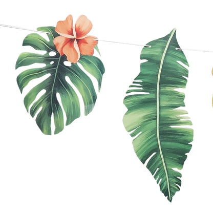 Guirlande Feuilles Tropicales et Fleurs - Décoration Jungle Party
