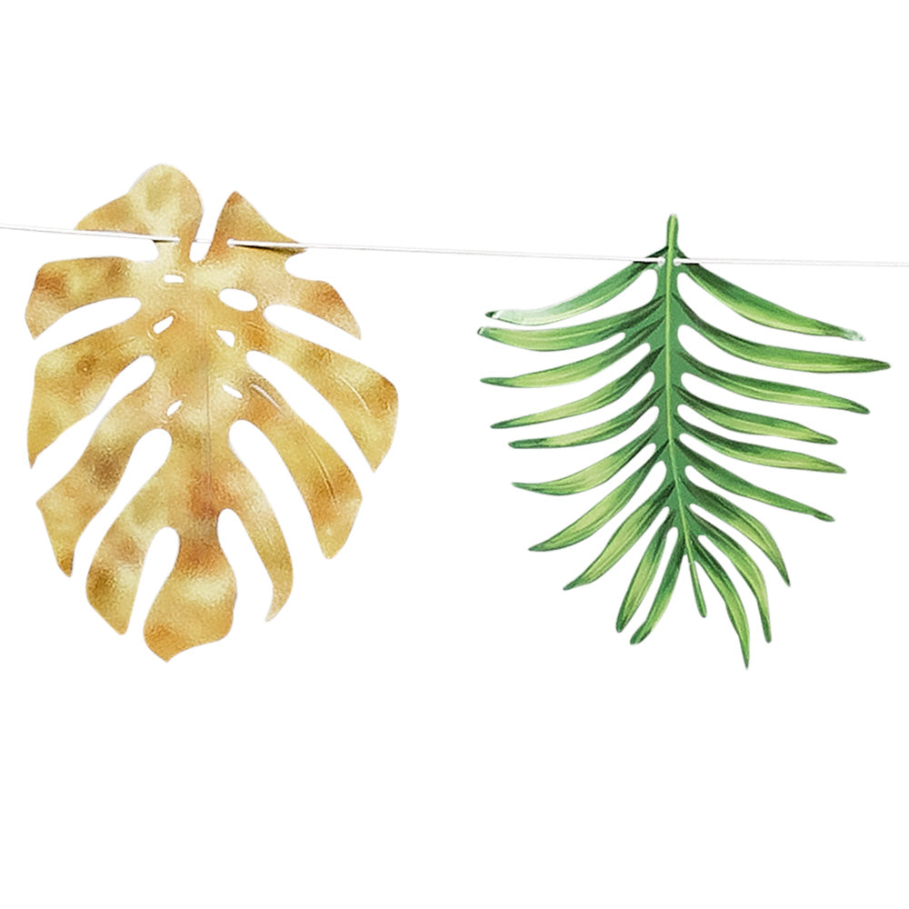 Guirlande Feuilles Tropicales et Fleurs - Décoration Jungle Party