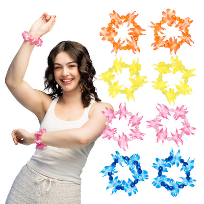Bracelets Fleurs Élastiques Colorés - Accessoire Fête Déguisement