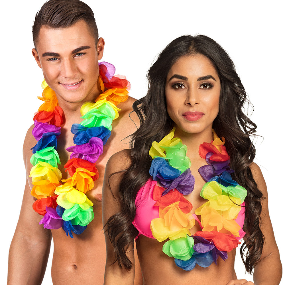Collier Hawaïen Fleurs Multicolores - Accessoire Fête Tropical