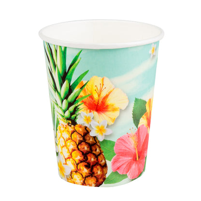 Gobelets Tropicaux Fleuris - Lot de 8 Verres Jetables Fête