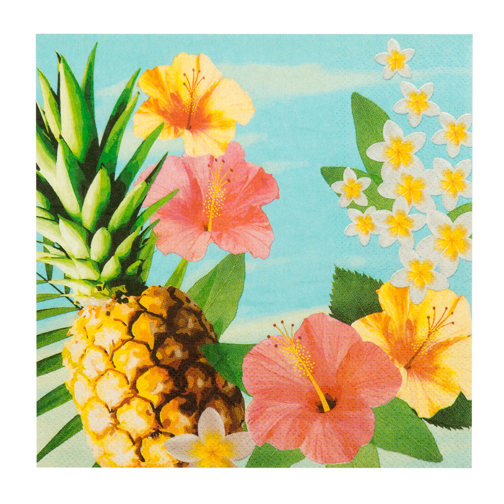 Serviettes Hibiscus Tropical - Décoration Fête Hawaïenne