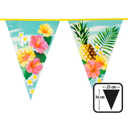 Guirlande Triangles Fleurs Tropicales - 25cm x 36cm