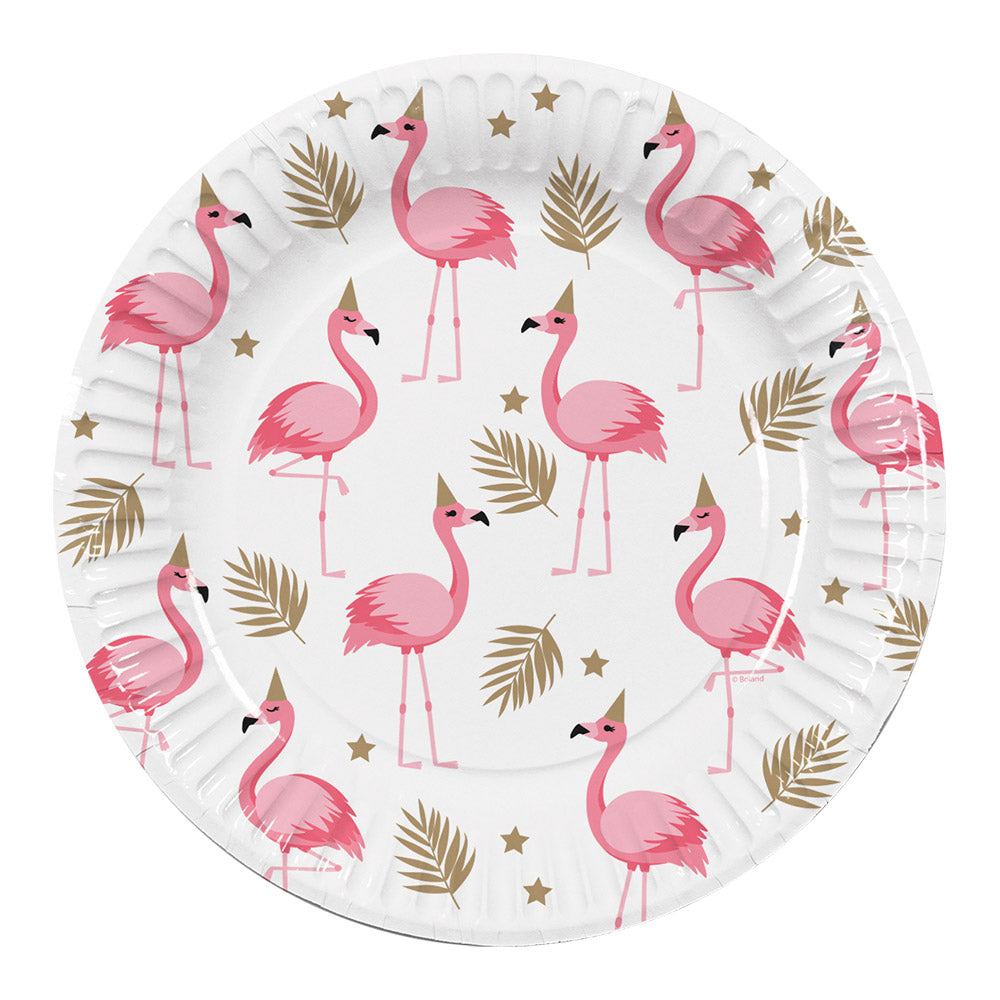 Assiettes Flamant Rose - Décoration Fête Tropicale