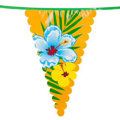 Guirlande Triangles Fleurs Tropicales 6m - Décoration Fête