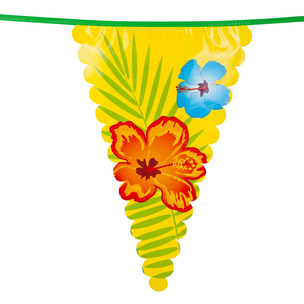Guirlande Triangles Fleurs Tropicales 6m - Décoration Fête