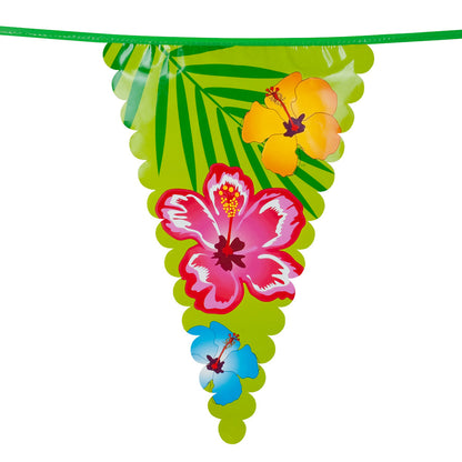 Guirlande Triangles Fleurs Tropicales 6m - Décoration Fête