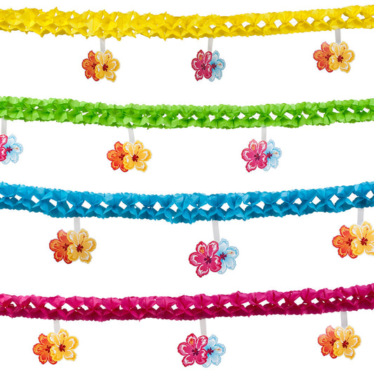 Guirlande Fleurs Colorées - Décoration Fête avec Bandeaux