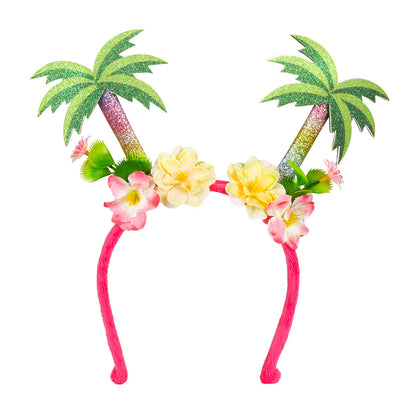 Serre-tête Tropical Palmiers Fleurs - Accessoire Fête Hawai