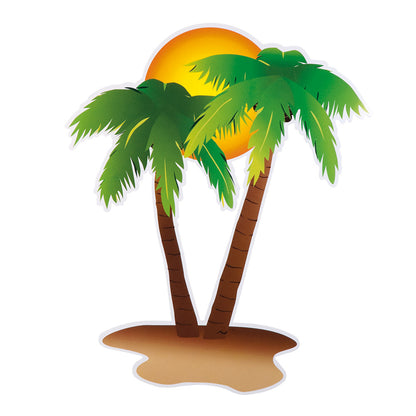 Décoration Tropicale Fiesta Hawaïenne - Perroquet, Guitare et Palmier
