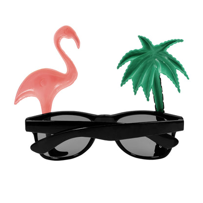 Lunettes Flamant Rose Tropical avec Palmier - Accessoire Fête