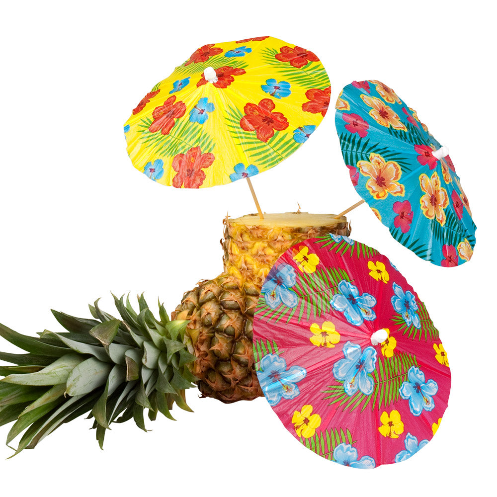 Parapluies Tropicaux Fleuris - Accessoires Fête Hawaï