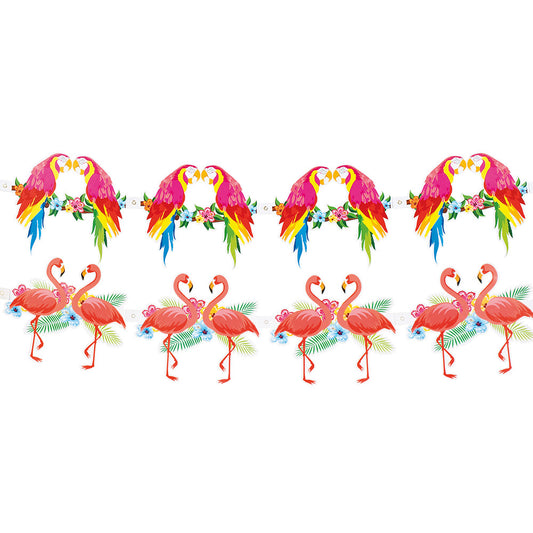 Guirlande Décoration Oiseaux Tropicaux Flamants Perroquets