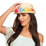 Chapeau de Paille Hawai Fleurs Colorées - Accessoire Tropical