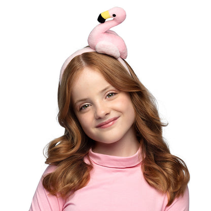Serre-tête Flamant Rose Plumé - Accessoire Fête Amusant