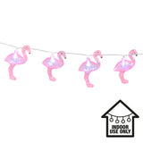 Guirlande Flamants Roses LED - 10 Luminaires Paillettes