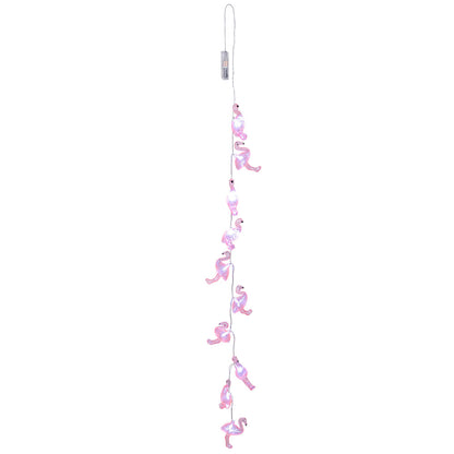 Guirlande Flamants Roses LED - 10 Luminaires Paillettes