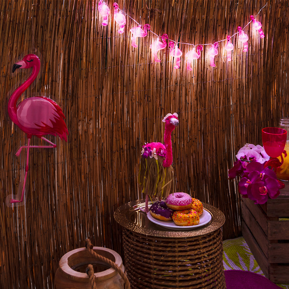 Guirlande Flamants Roses LED - 10 Luminaires Paillettes