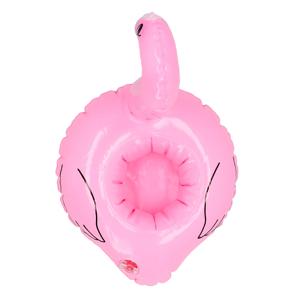 Bouée Flamant Rose Gonflable avec Porte-Verre - Accessoire Piscine