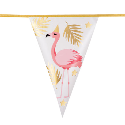 Guirlande Flamant Rose Doré - Décoration Fête Élégante 30cm