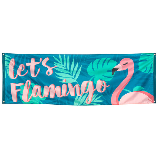 Bannière Flamingo Let's Flamingo - Décoration Tropical Party