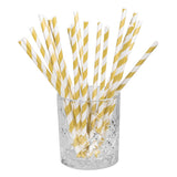 25 Pailles Spirales Or et Blanc - Décoration Fête Élégante