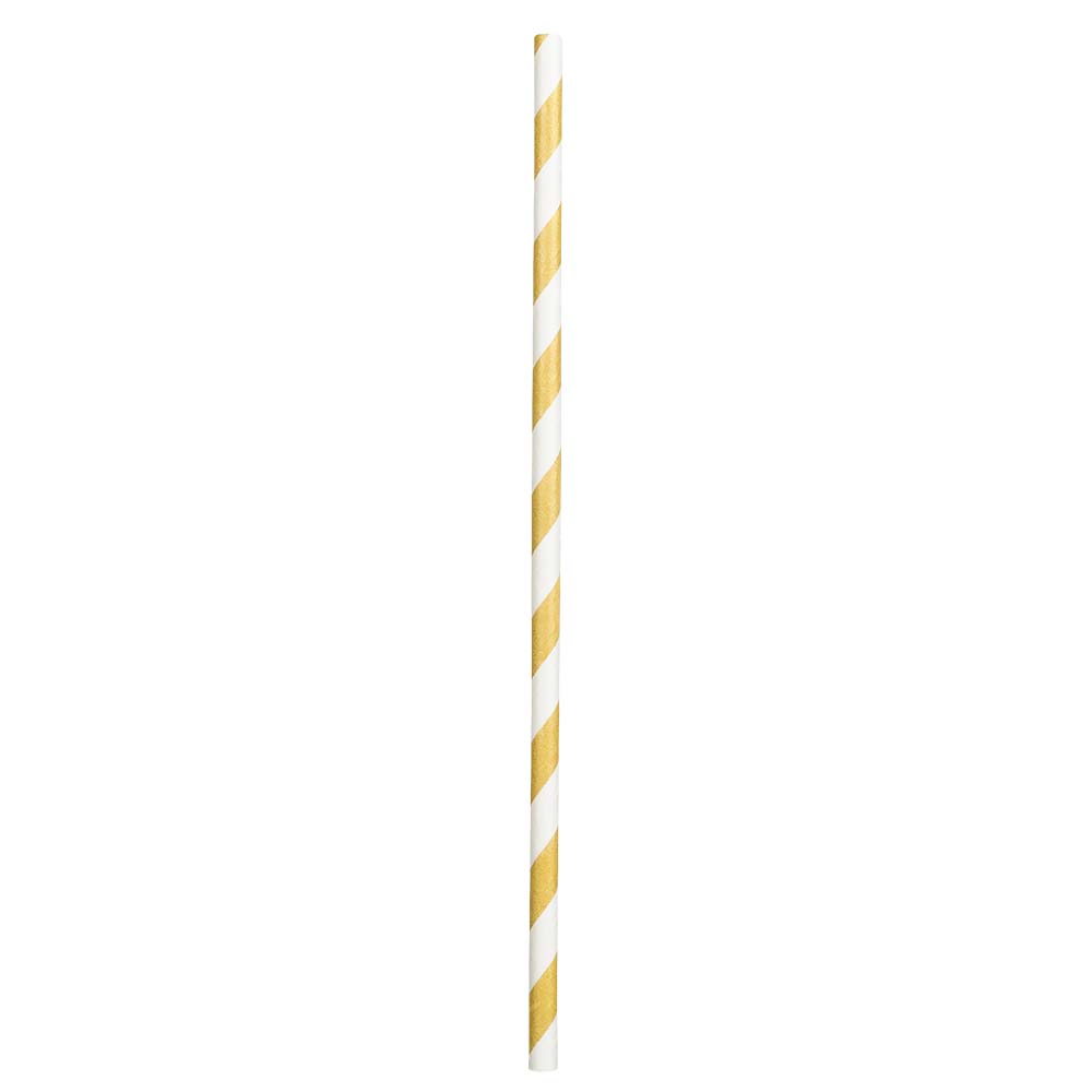 25 Pailles Spirales Or et Blanc - Décoration Fête Élégante